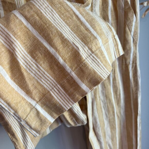 Marine Layer Franki Wide Leg Pant Extra Small in Gold Stripe - Picture 4 of 11